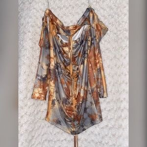 Off shoulder drawstring ruched hem dress, SM (4)